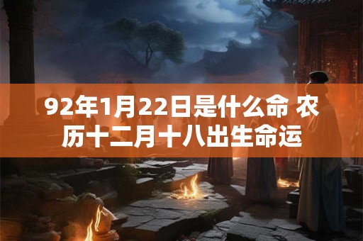 92年1月22日是什么命 农历十二月十八出生命运 92年1月22日是什么命 农历十二月十八出生命运