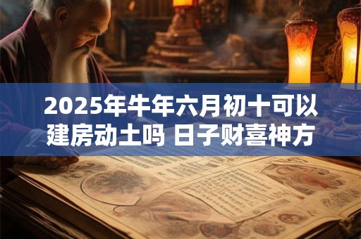 2025年牛年六月初十可以建房动土吗 日子财喜神方位