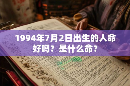 1994年7月2日出生的人命好吗？是什么命？