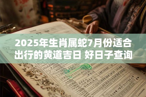 2025年生肖属蛇7月份适合出行的黄道吉日 好日子查询