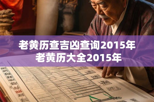 老黄历查吉凶查询2015年 老黄历大全2015年