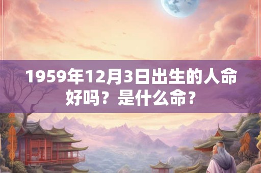 1959年12月3日出生的人命好吗？是什么命？