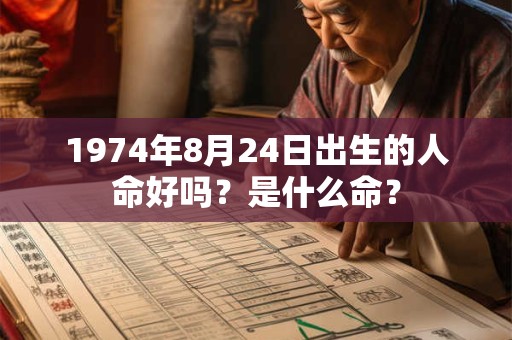 1974年8月24日出生的人命好吗？是什么命？