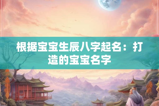 根据宝宝生辰八字起名：打造的宝宝名字