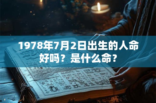 1978年7月2日出生的人命好吗？是什么命？