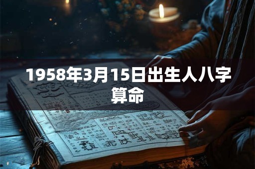 1958年3月15日出生人八字算命