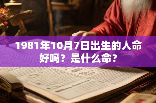 1981年10月7日出生的人命好吗？是什么命？