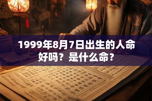 1999年8月7日出生的人命好吗？是什么命？