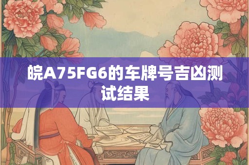 皖A75FG6的车牌号吉凶测试结果