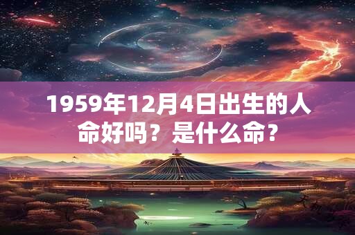 1959年12月4日出生的人命好吗?是什么命? 1959年12月4日出生的人命好吗?是什么命?