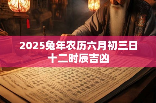 2025兔年农历六月初三日十二时辰吉凶