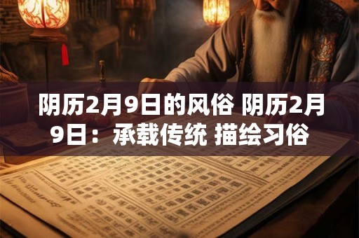 阴历2月9日的风俗 阴历2月9日:承载传统 描绘习俗 阴历2月9日的风俗 阴历2月9日:承载传统 描绘习俗