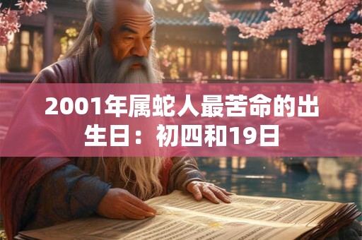 2001年属蛇人最苦命的出生日：初四和19日