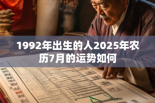 1992年出生的人2025年农历7月的运势如何