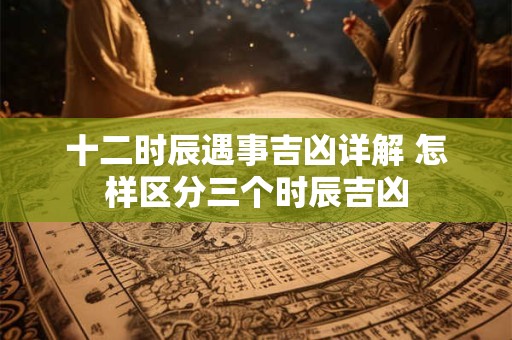 十二时辰遇事吉凶详解 怎样区分三个时辰吉凶