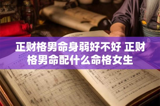正财格男命身弱好不好 正财格男命配什么命格女生