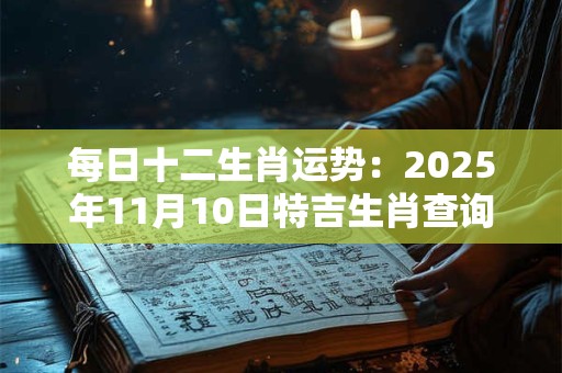 详细阅读:每日十二生肖运势:2025年11月10日特吉生肖查询 每日十二生肖运势:2025年11月10日特吉生肖查询