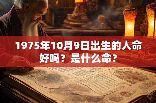 1975年10月9日出生的人命好吗？是什么命？