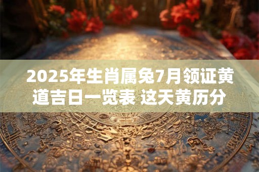 2025年生肖属兔7月领证黄道吉日一览表 这天黄历分析