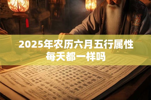 2025年农历六月五行属性每天都一样吗