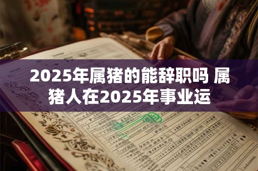 2025年属猪的能辞职吗 属猪人在2025年事业运