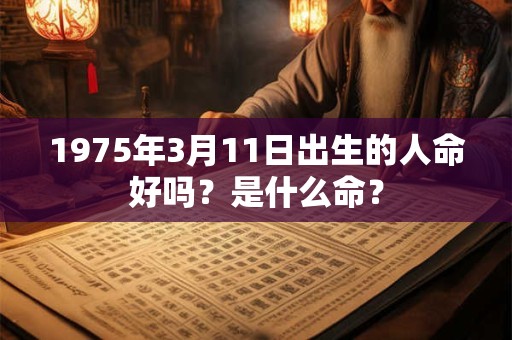 1975年3月11日出生的人命好吗？是什么命？