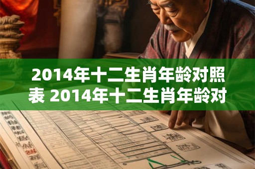 2014年十二生肖年龄对照表 2014年十二生肖年龄对照表