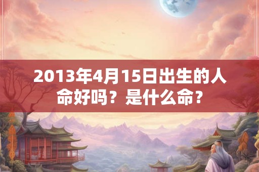 2013年4月15日出生的人命好吗？是什么命？