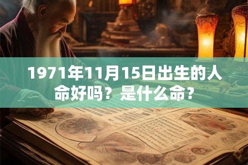 1971年11月15日出生的人命好吗？是什么命？