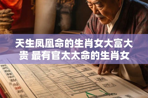 天生凤凰命的生肖女大富大贵 最有官太太命的生肖女