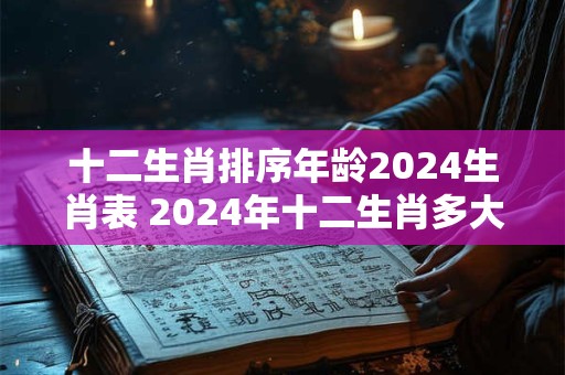 十二生肖排序年龄2024生肖表 2024年十二生肖多大