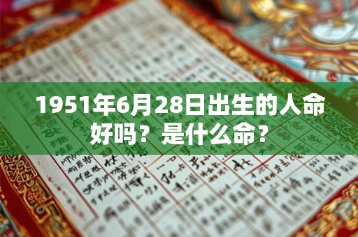 1951年6月28日出生的人命好吗？是什么命？