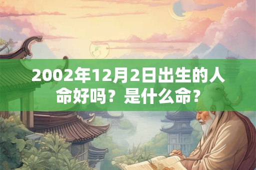 2002年12月2日出生的人命好吗？是什么命？