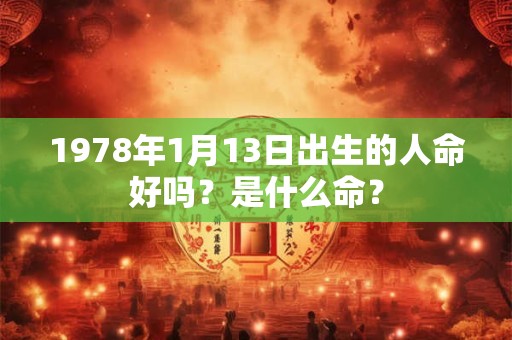 1978年1月13日出生的人命好吗？是什么命？