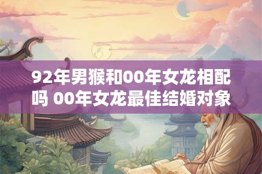 92年男猴和00年女龙相配吗 00年女龙最佳结婚对象