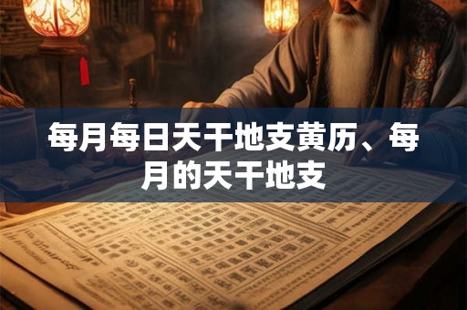 每月每日天干地支黄历、每月的天干地支