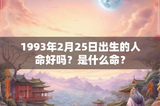 1993年2月25日出生的人命好吗？是什么命？