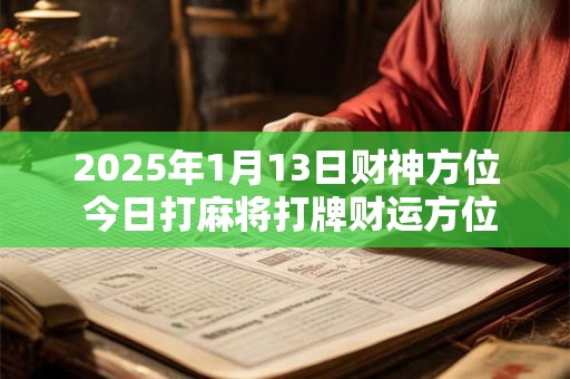 2025年1月13日财神方位 今日打麻将打牌财运方位！