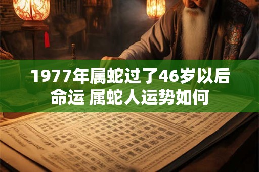 1977年属蛇过了46岁以后命运 属蛇人运势如何