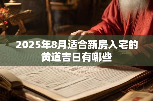 详细阅读:2025年8月适合新房入宅的黄道吉日有哪些 2025年8月适合新房入宅的黄道吉日有哪些