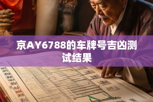 京AY6788的车牌号吉凶测试结果