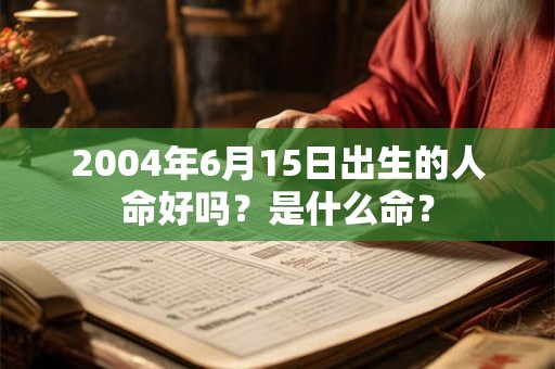 2004年6月15日出生的人命好吗？是什么命？
