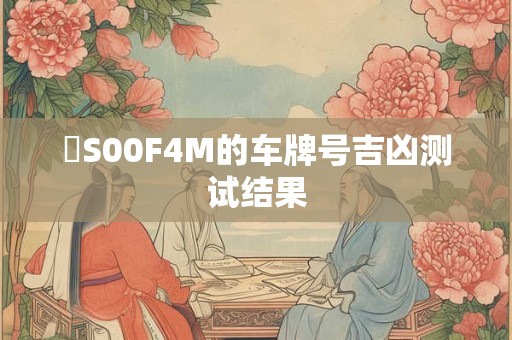 粵S00F4M的车牌号吉凶测试结果