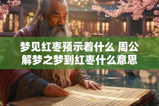 梦见红枣预示着什么 周公解梦之梦到红枣什么意思