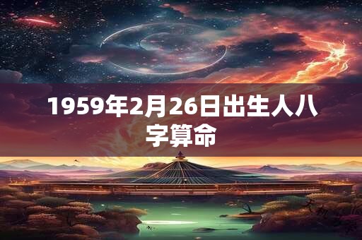 1959年2月26日出生人八字算命