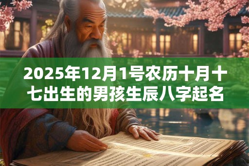 2025年12月1号农历十月十七出生的男孩生辰八字起名