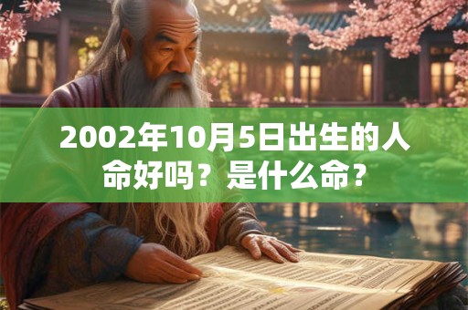 2002年10月5日出生的人命好吗？是什么命？