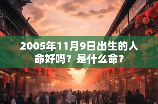 2005年11月9日出生的人命好吗？是什么命？