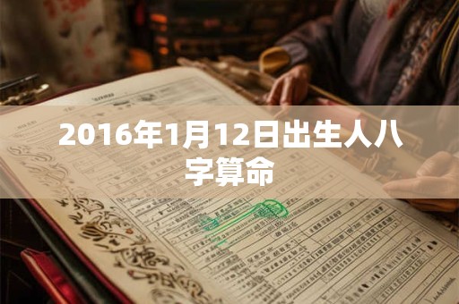 2016年1月12日出生人八字算命