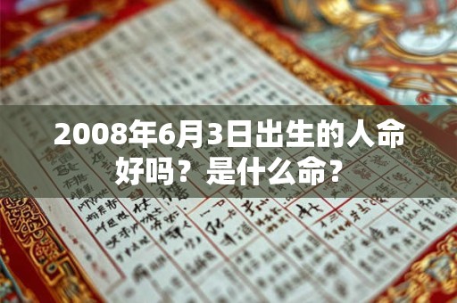 2008年6月3日出生的人命好吗？是什么命？